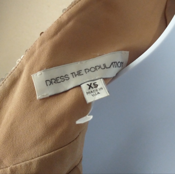 Dress The Population Gold Floral Halter Open Back Mini Dress Size XS - Picture 6 of 8